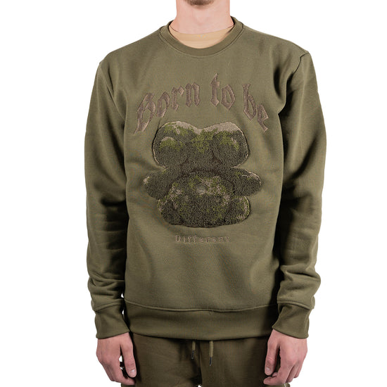 Men's Be Different Teddy Bear Sweatshirt | Olive