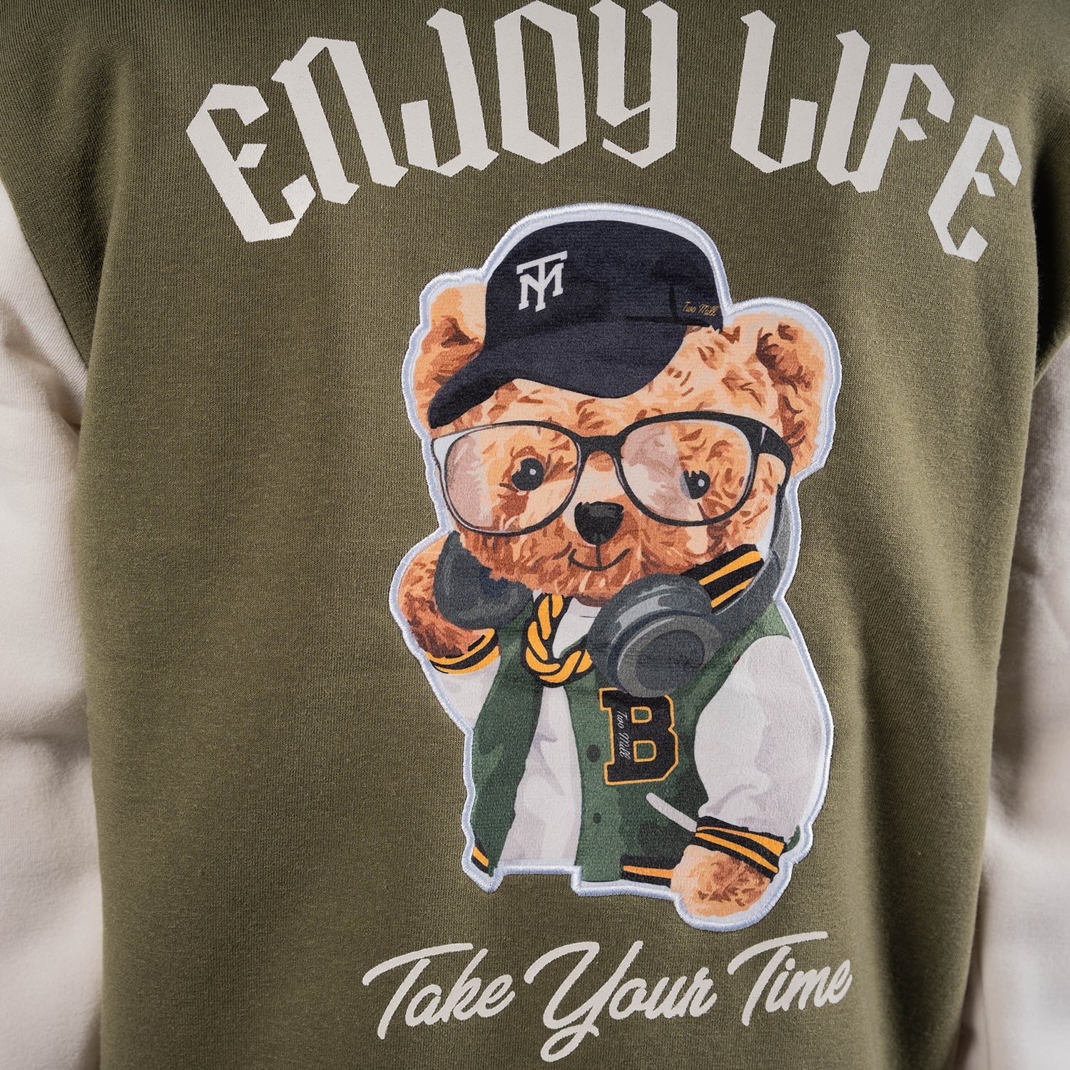 Men's Enjoy Life Teddy Bear Graphic Sweatshirt | Olive