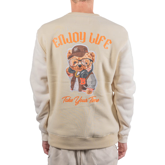 Men's Enjoy Life Teddy Bear Graphic Sweatshirt | Khaki