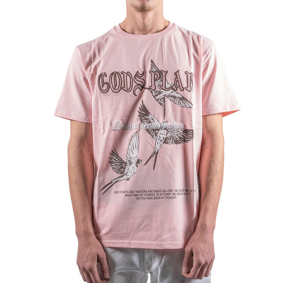 Men's God's Plan Birds Graphic T-Shirt | Pink