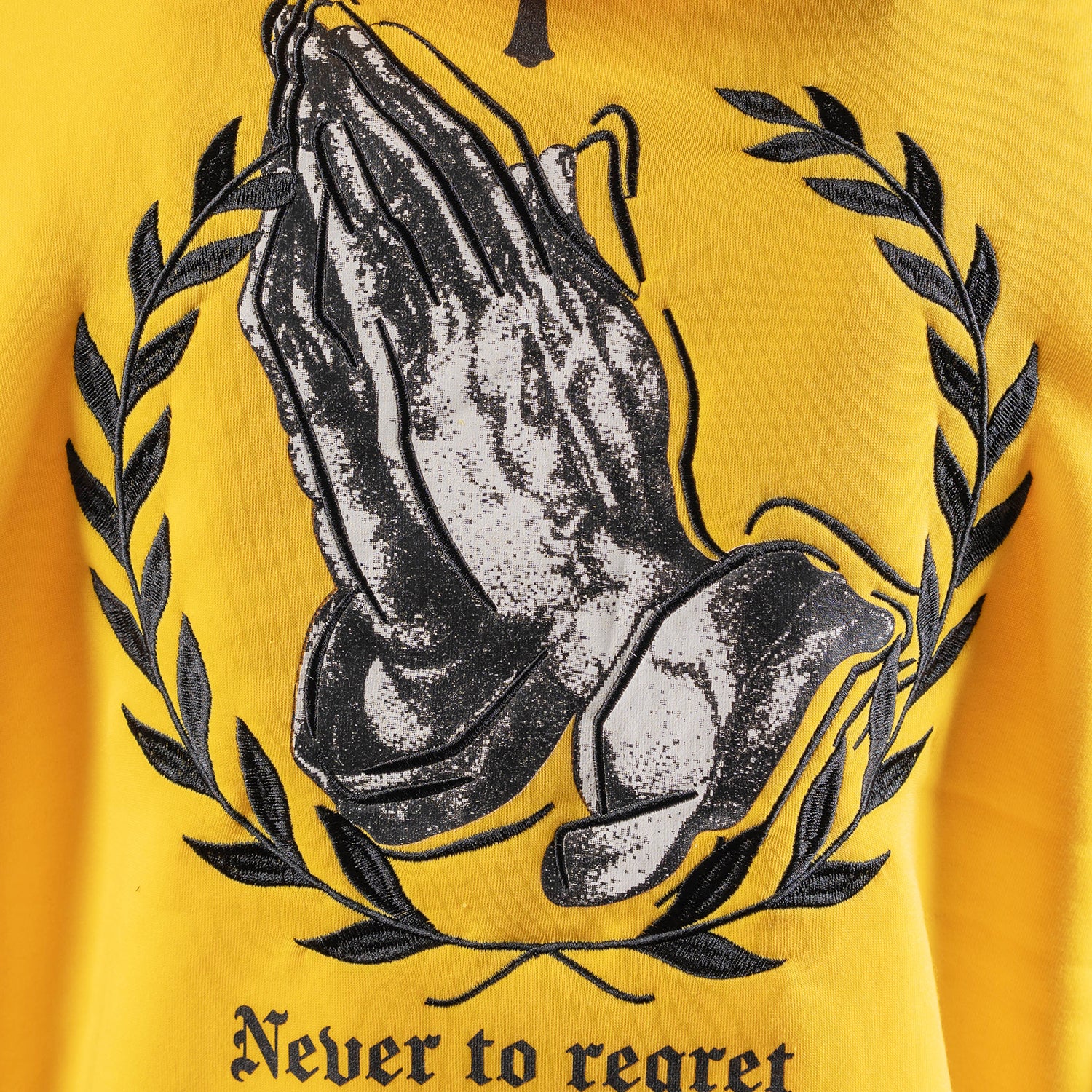 Men's Gold Praying Hands & Crosses Hoodie | Gold