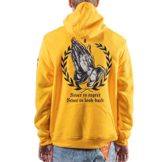 Men's Gold Praying Hands & Crosses Hoodie | Gold