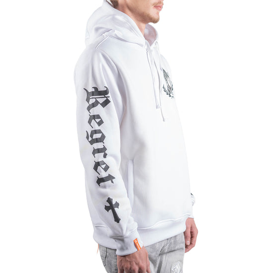 Men's Gold Praying Hands & Crosses Hoodie | White