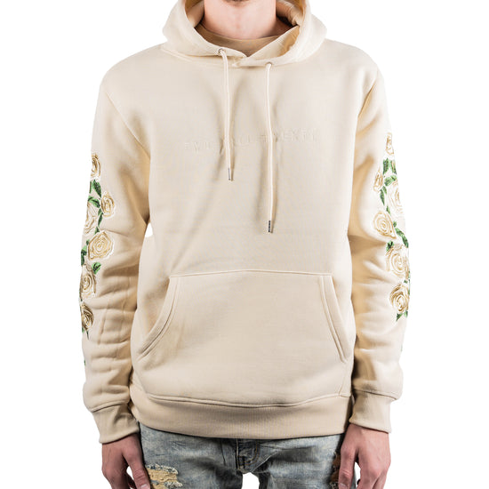 Men's Champagne Roses Fleece Hoodie | Off White