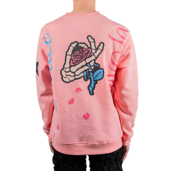 Men's Skeleton Rose Peace Sweatshirt | Pink