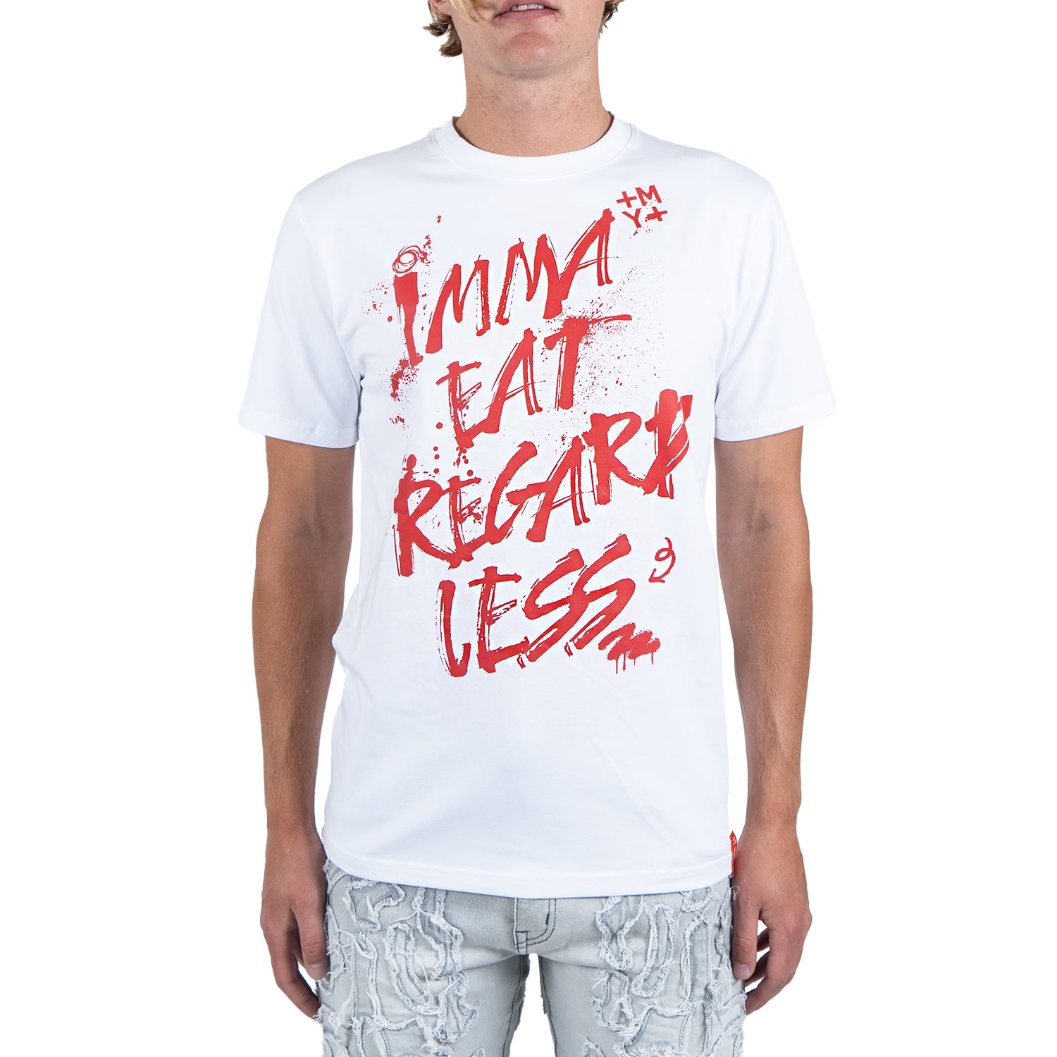 Men's Imma Eat Regardless Graffiti Tee | White / Red