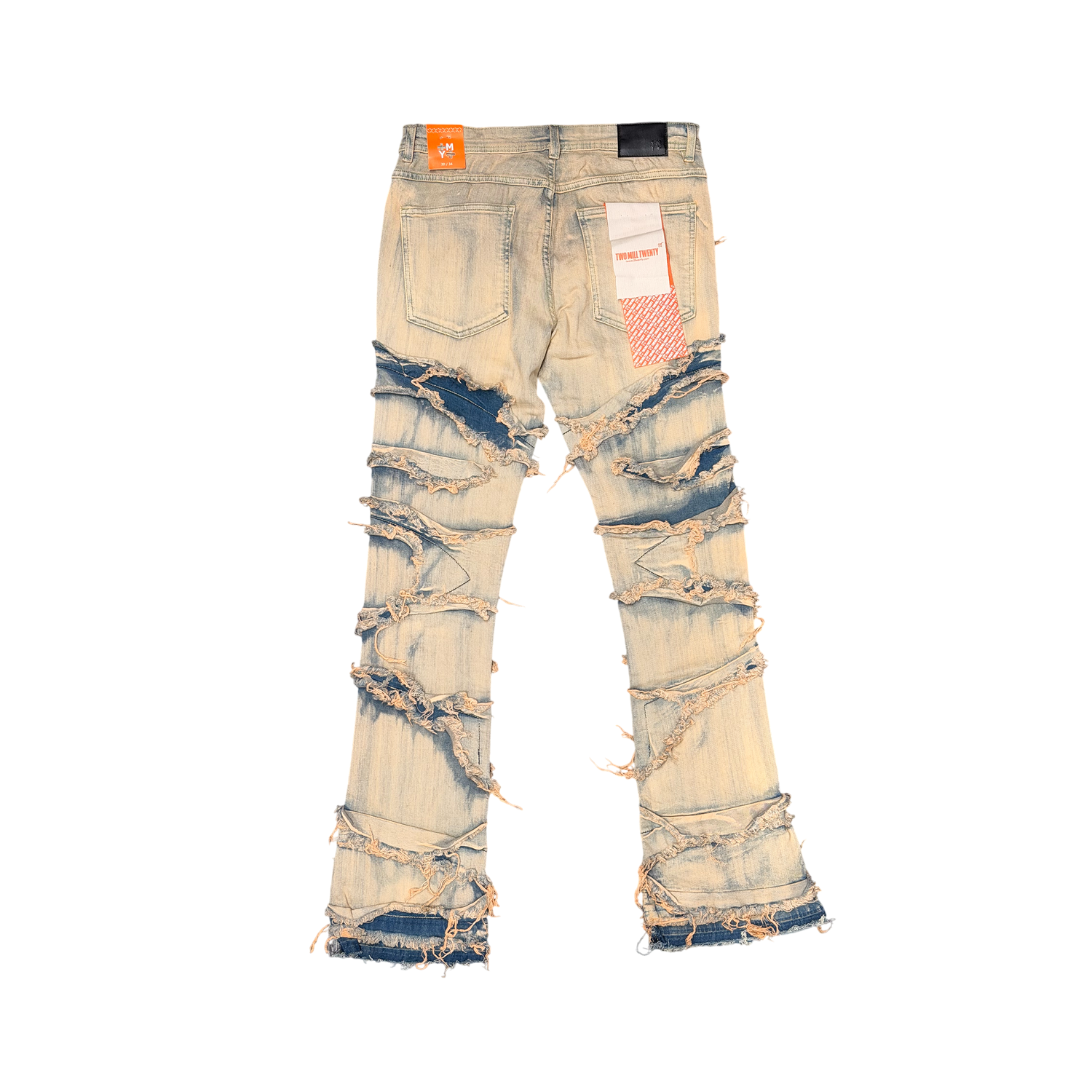 Men's Frayed Slashed Boot Cut Jeans | Antique