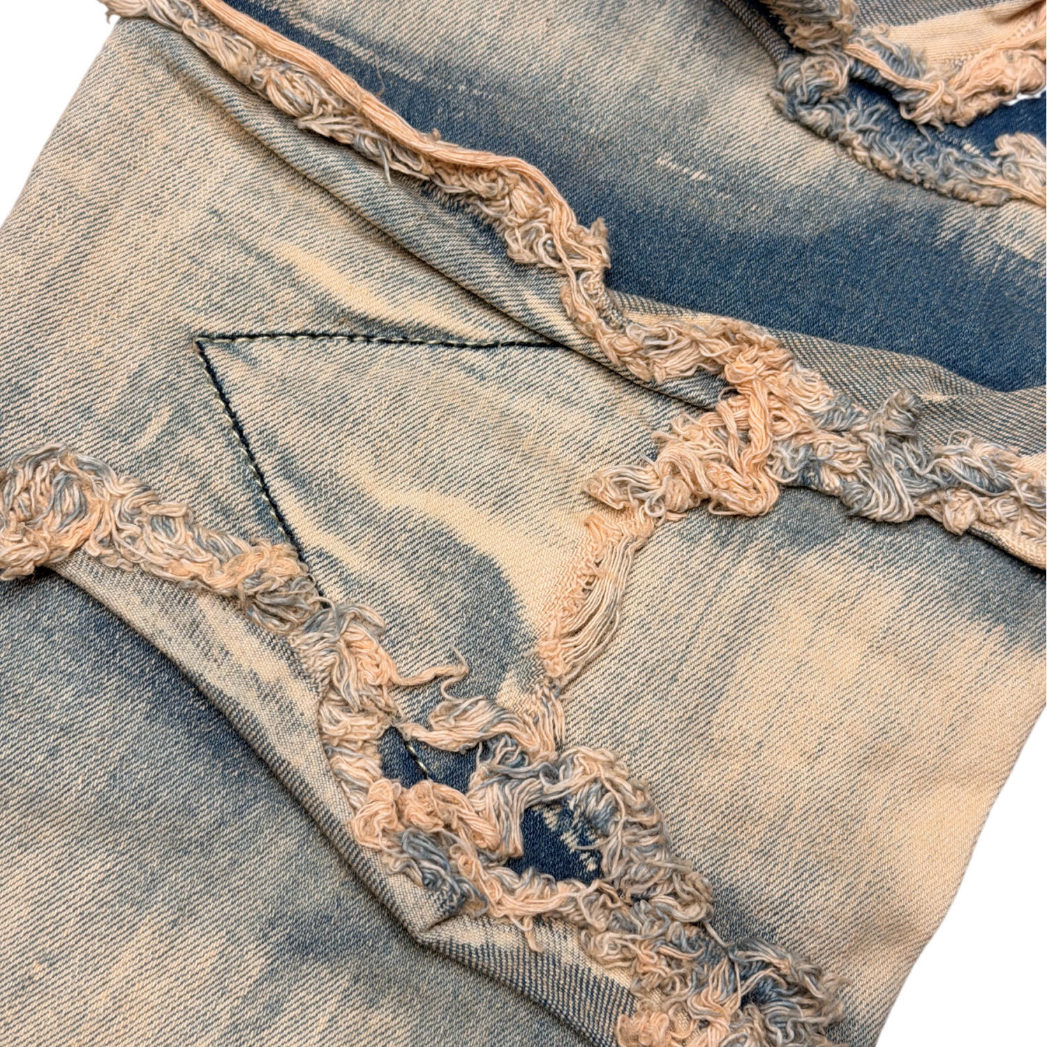 Men's Frayed Slashed Boot Cut Jeans | Antique