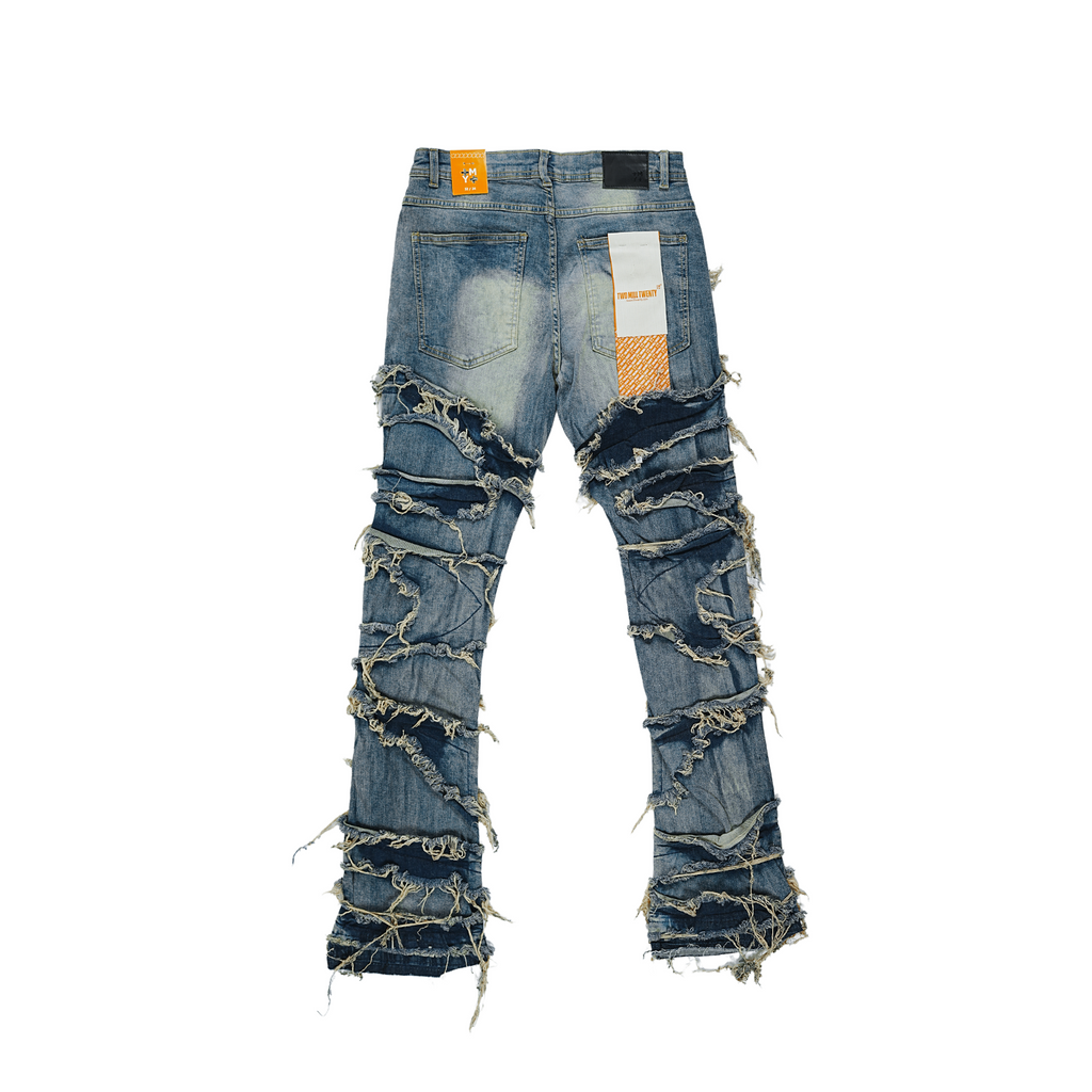Men's Frayed Slashed Boot Cut Jeans | Indigo