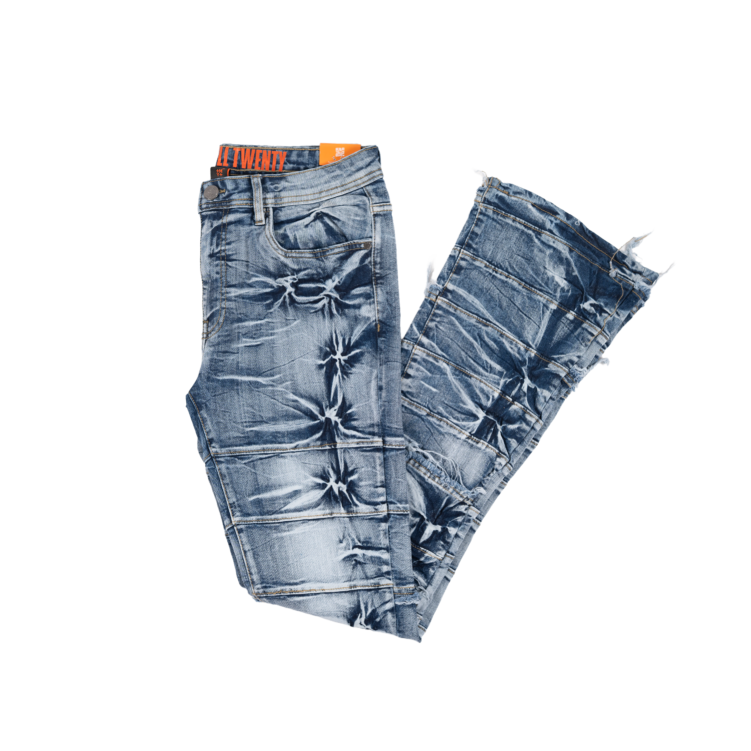 Men's Tie Dye Boot Cut Jeans  | Light Indigo