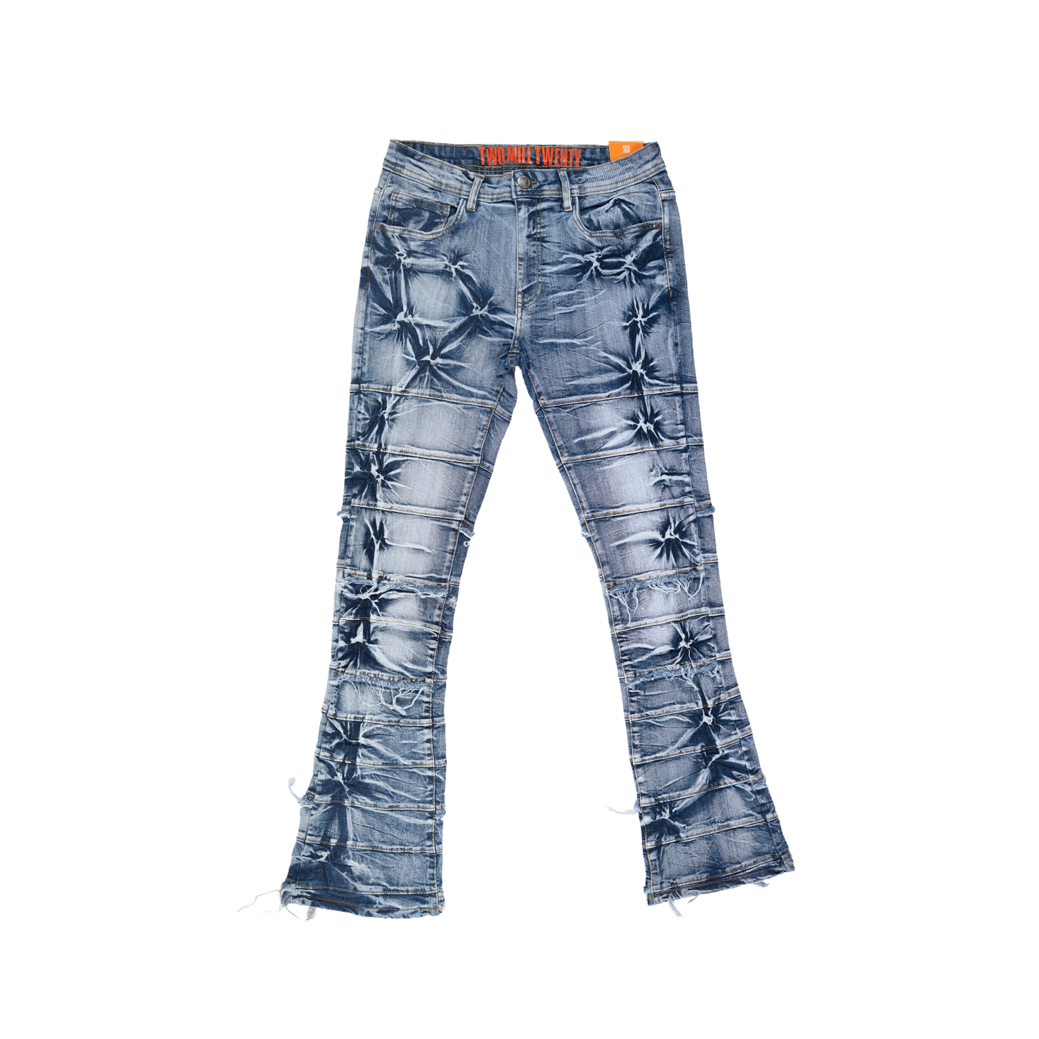 Men's Tie Dye Boot Cut Jeans  | Light Indigo
