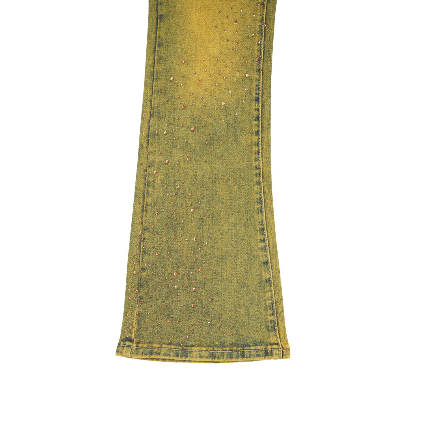 Men's Flare Leg Red Rhinestone Jeans | Antique Wash