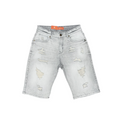 Men's Ripped Distressed Denim Jean Shorts | Grey