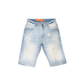Men's Ripped Distressed Denim Jean Shorts | Light Blue
