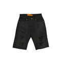 Men's Ripped Distressed Denim Jean Shorts | Jet Black