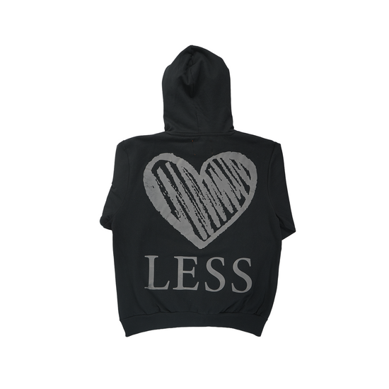 Men's Heartless Graphic Script Hoodie | Black