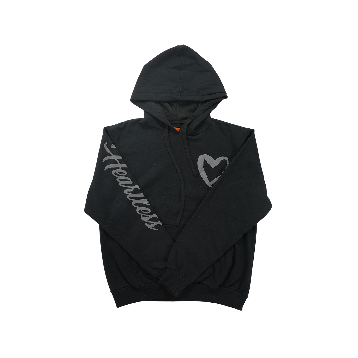 Men's Heartless Graphic Script Hoodie | Black