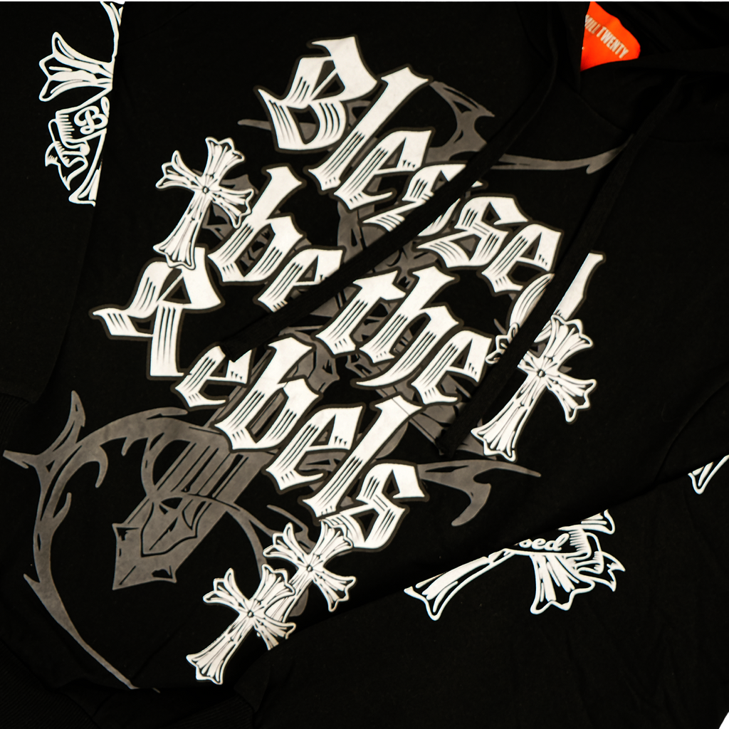 Unisex Gothic Blessed Rebels Hoodie | Black