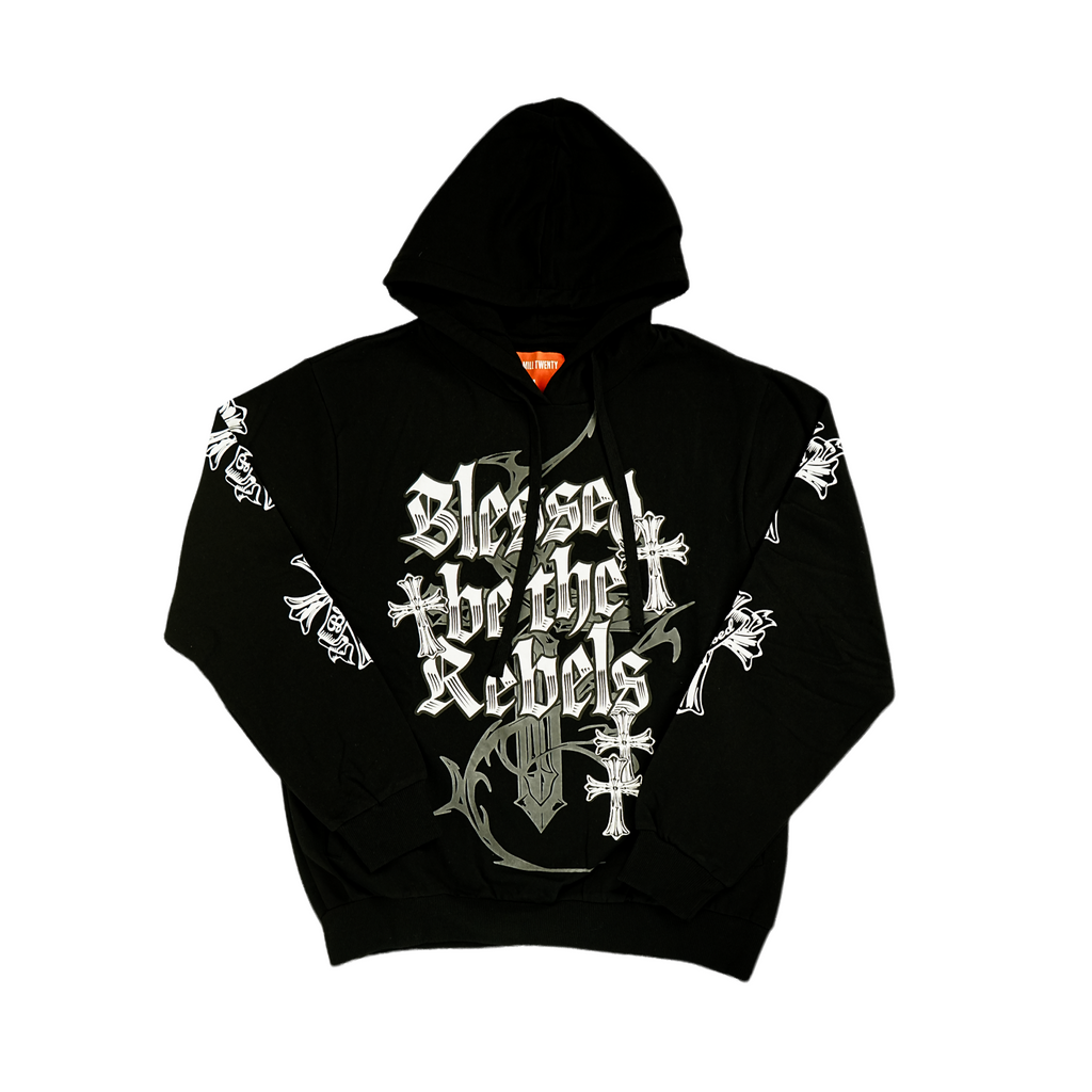 Unisex Gothic Blessed Rebels Hoodie | Black