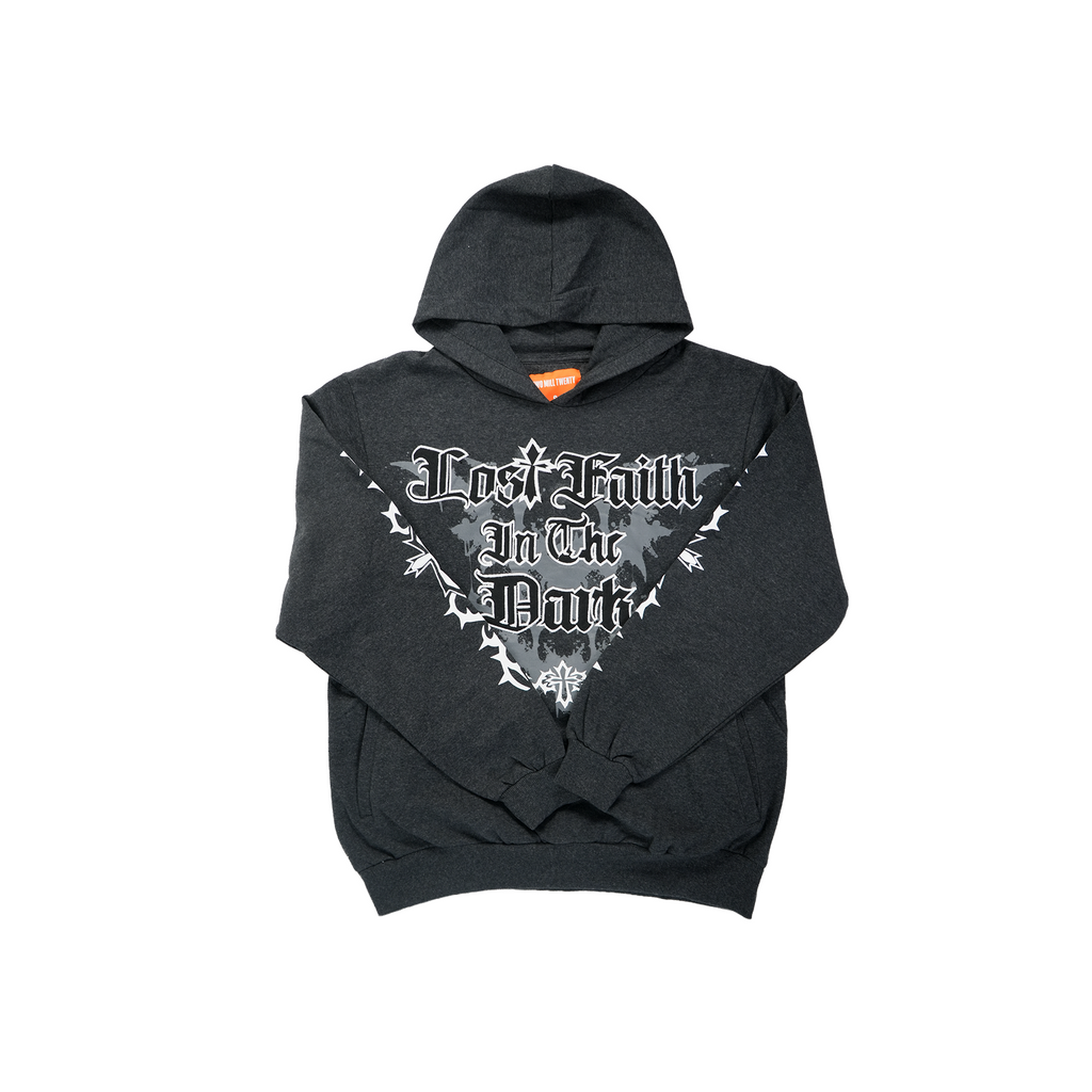 Men's Lost Faith Gothic Hoodie | Charcoal Grey