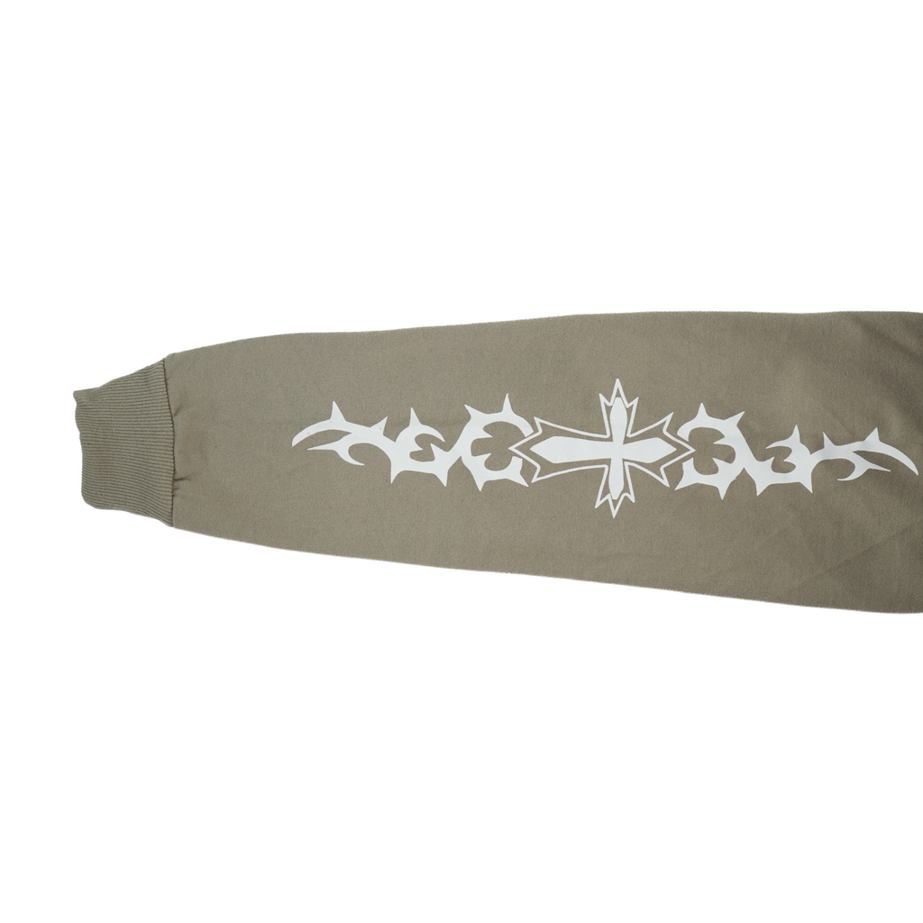 Men's Lost Faith Gothic Hoodie | Taupe Brown