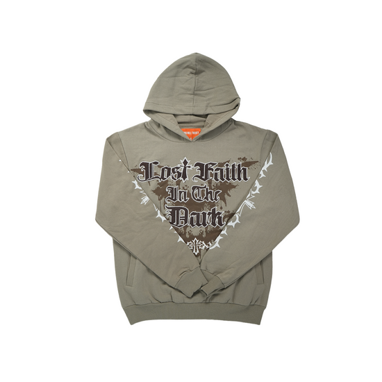 Men's Lost Faith Gothic Hoodie | Taupe Brown