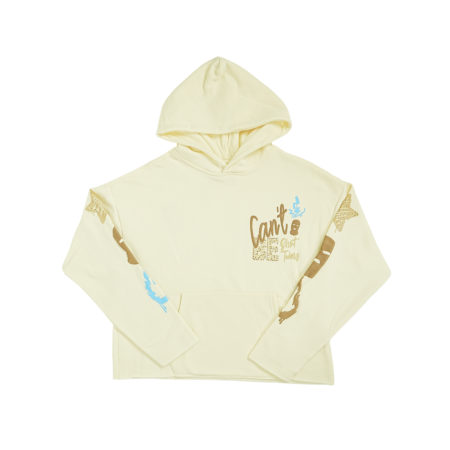 Unisex Can't Be Silent Rhinestone Hoodie | Cream