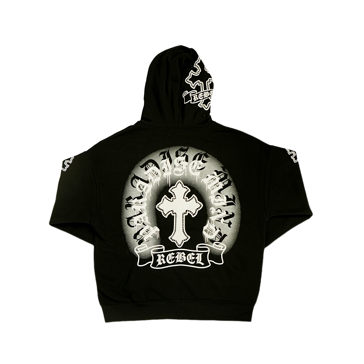 Unisex Gothic Rebel Zip Hoodie | Black