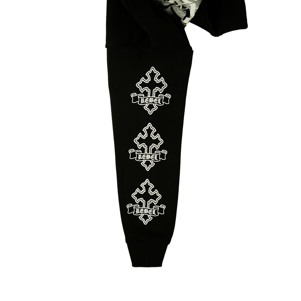 Unisex Gothic Rebel Zip Hoodie | Black