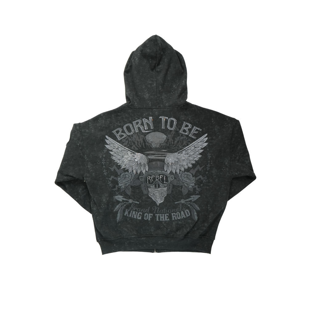 Men's Rebel Zip Hoodie | Vintage Black