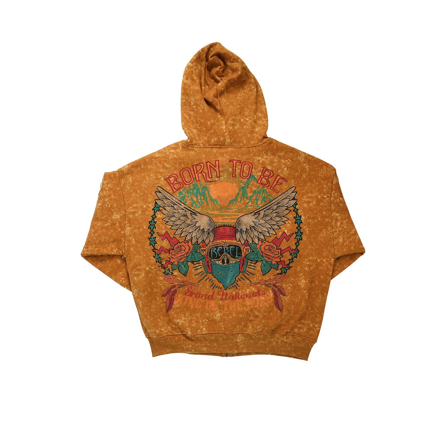 Men's Born to Rebel Zip Hoodie | Timber Brown