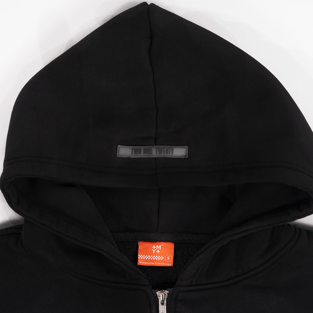 GHOSTED (Plain) Zip-Up | Jet Black
