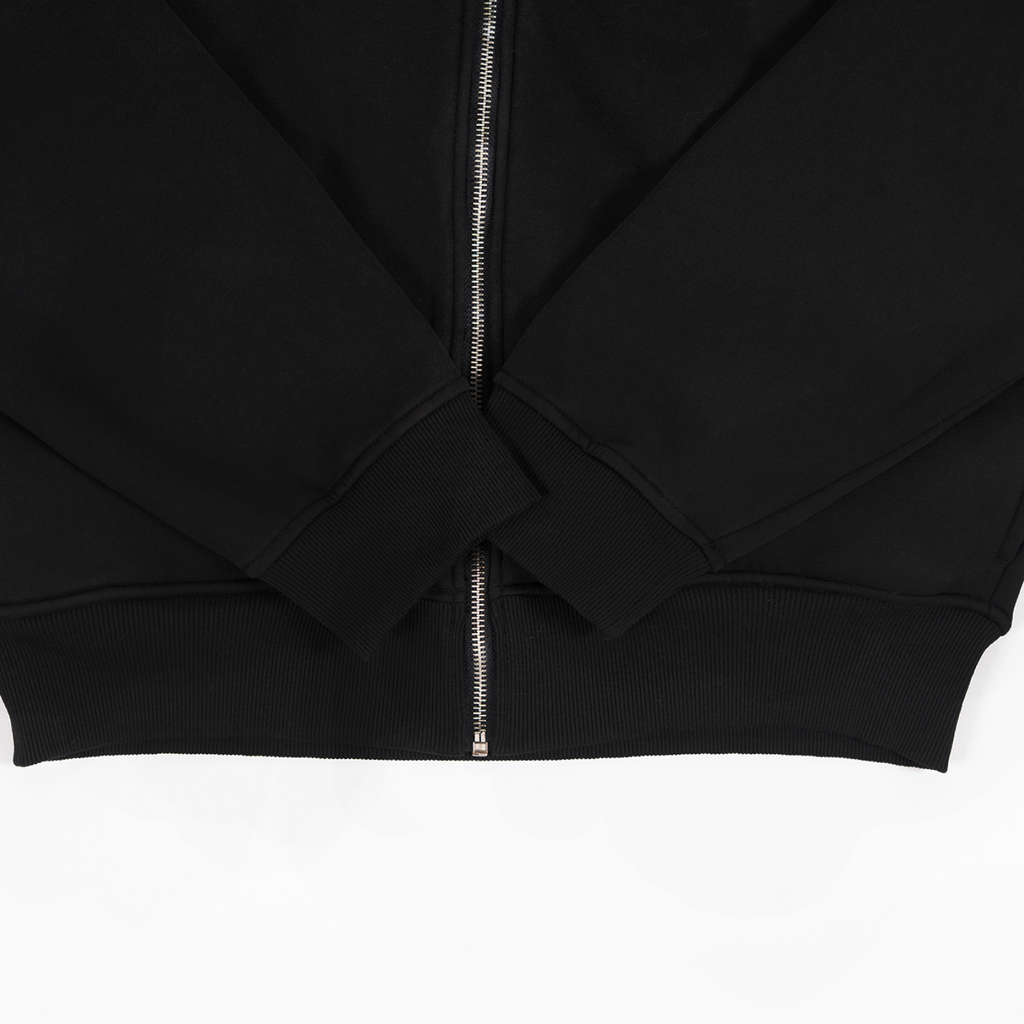 GHOSTED (Plain) Zip-Up | Jet Black