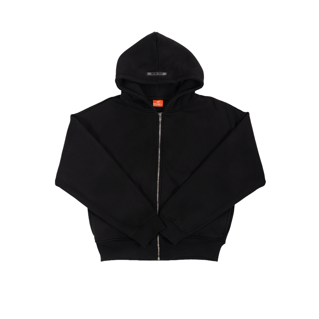 GHOSTED (Plain) Zip-Up | Jet Black
