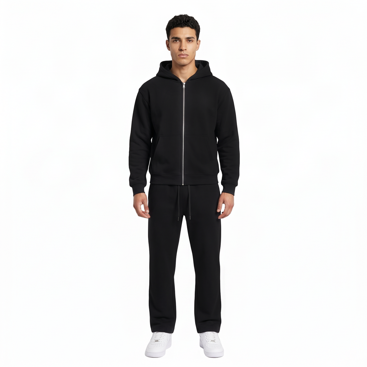 GHOSTED (Plain) Zip-Up | Jet Black