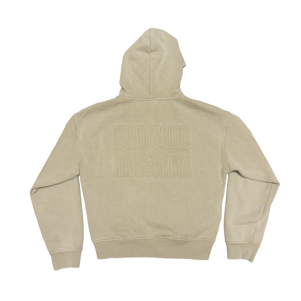 GHOSTED (Stamped) Zip Up | Acid Light Khaki
