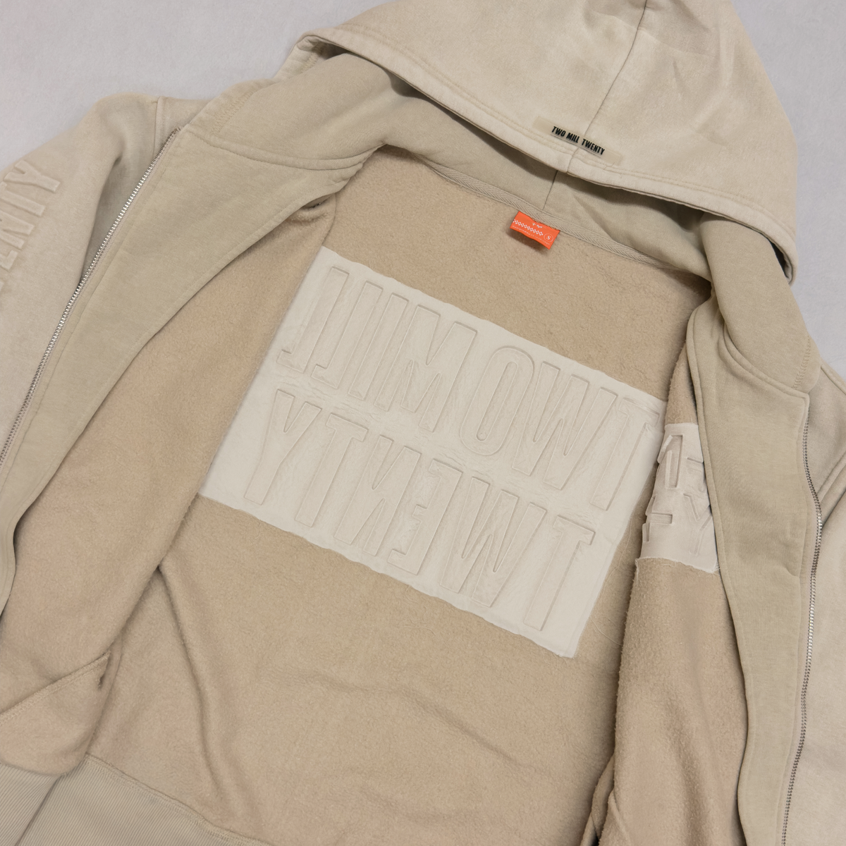 GHOSTED (Stamped) Zip Up | Acid Light Khaki