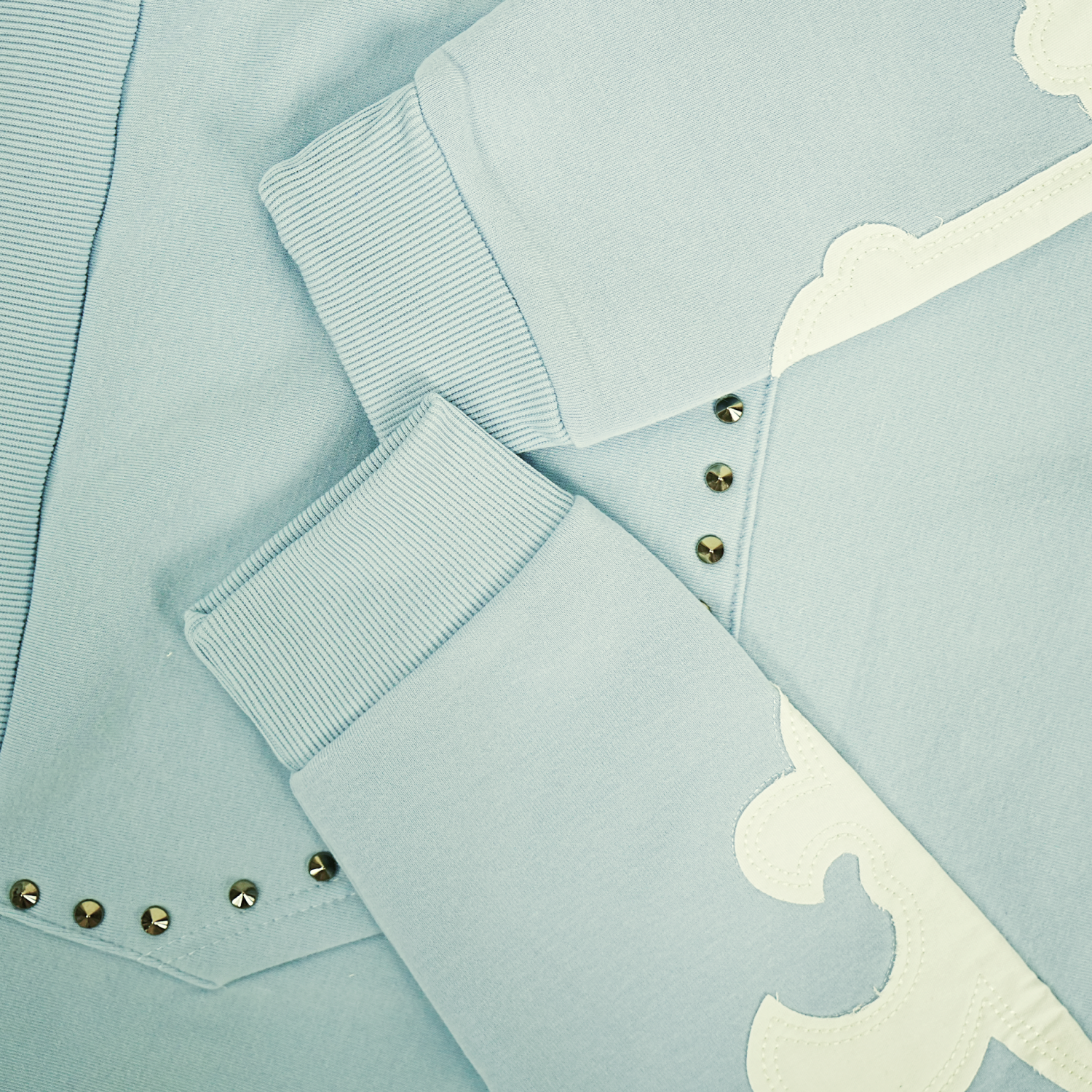 Men's Saint Studded Hoodie | Light Blue