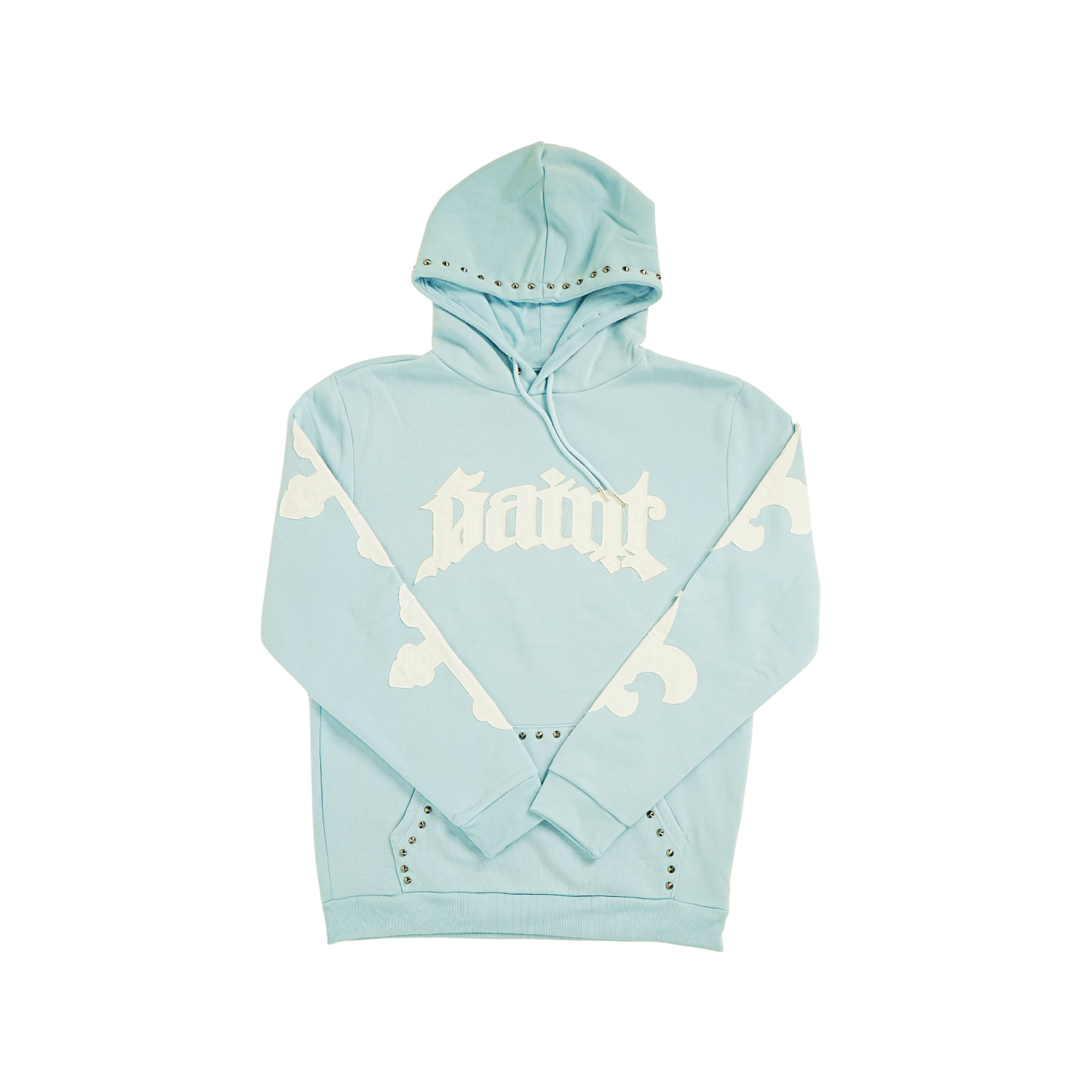 Men's Saint Studded Hoodie | Light Blue