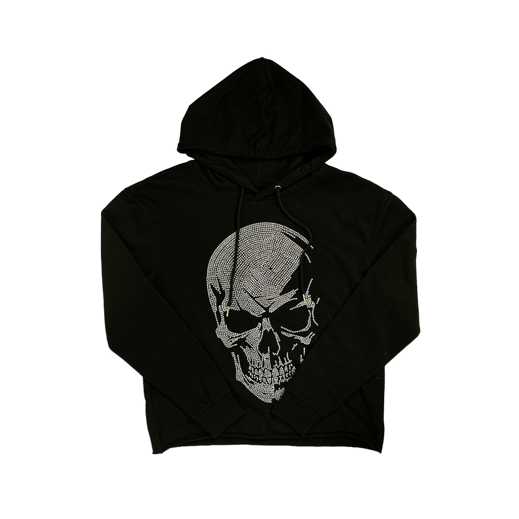 Unisex Crystal Skull Hoodie | Black