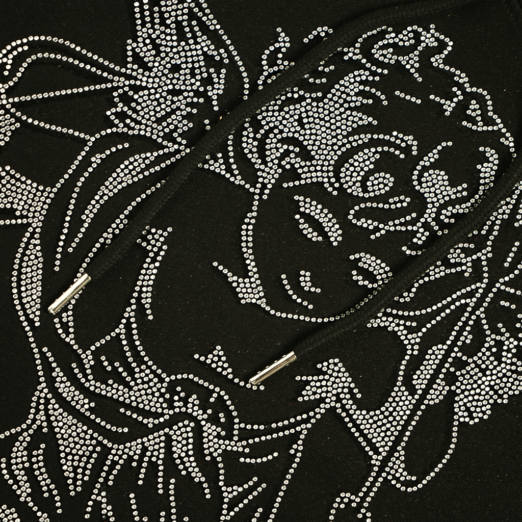 Unisex Crystal Cupid Angel Hoodie | Black