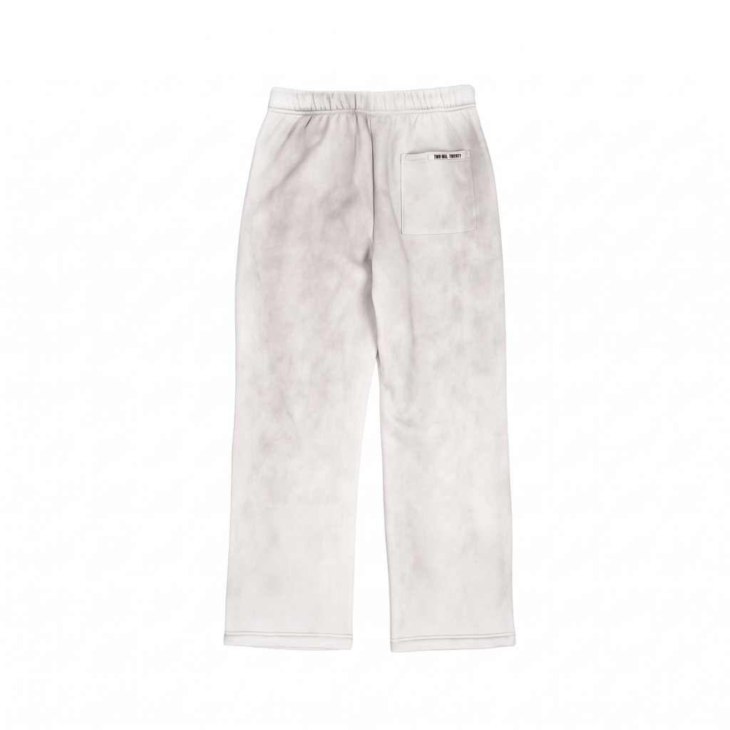 GHOSTED (Stamped) Joggers | White Dirty Wash