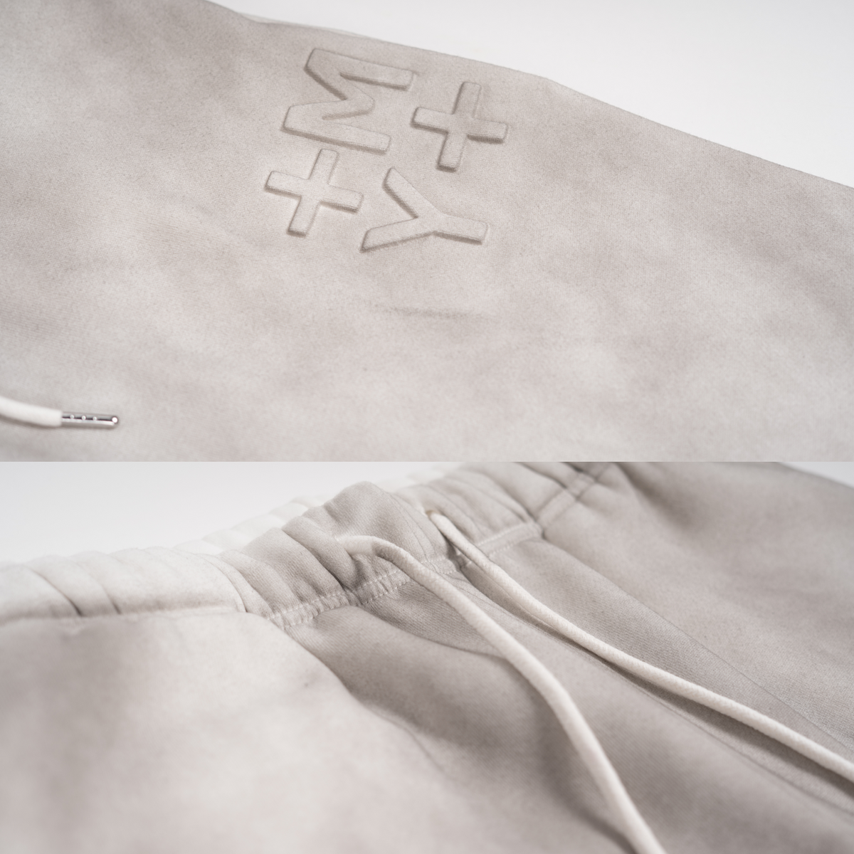GHOSTED (Stamped) Joggers | White Dirty Wash