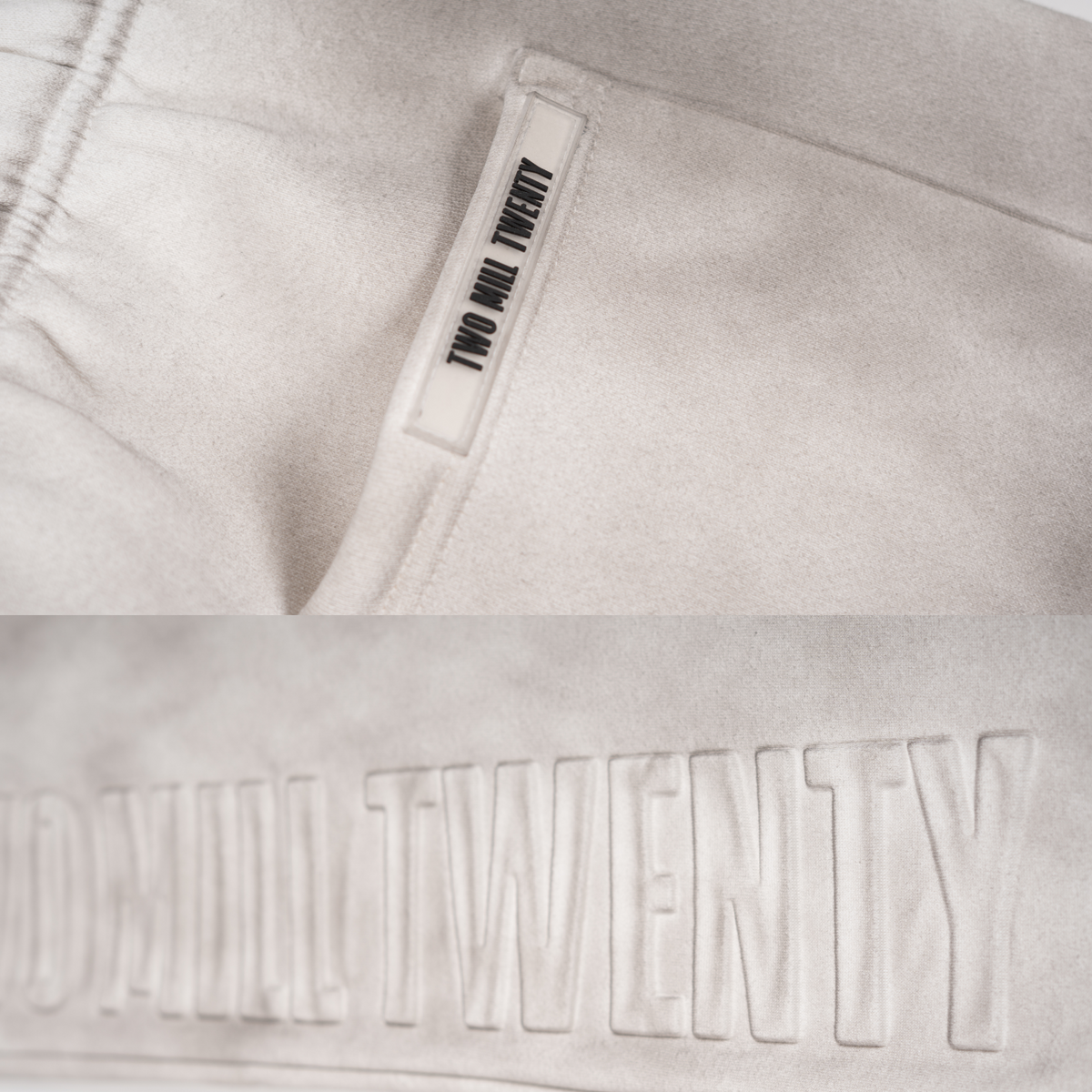 GHOSTED (Stamped) Joggers | White Dirty Wash