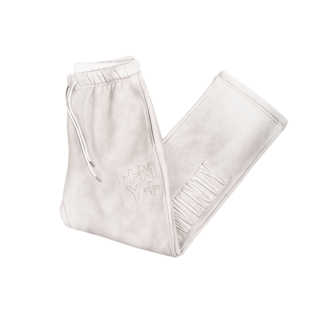 GHOSTED (Stamped) Joggers | White Dirty Wash