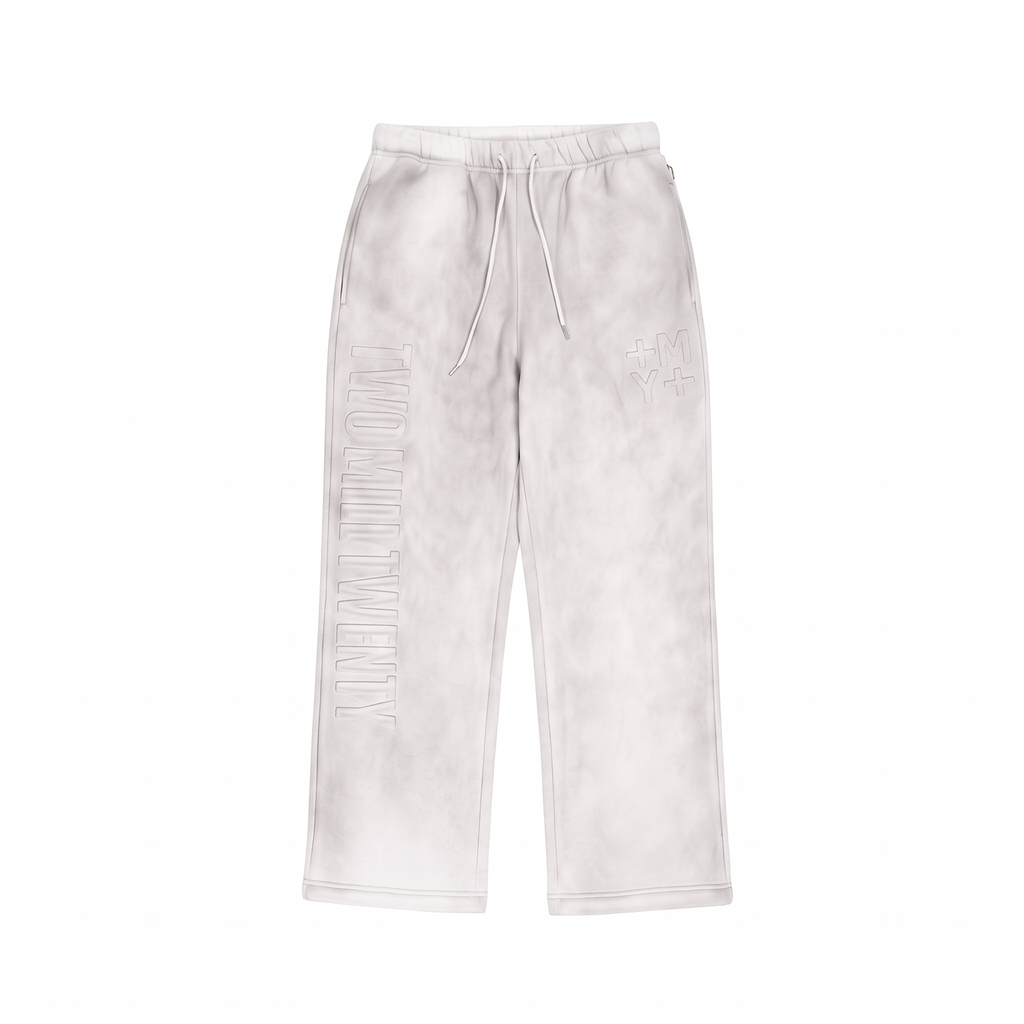 GHOSTED (Stamped) Joggers | White Dirty Wash
