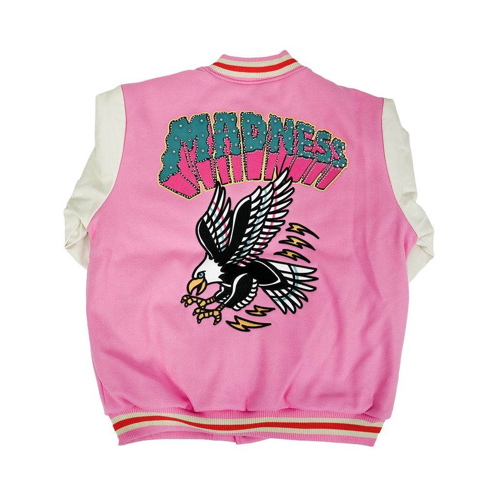 Men's Madness Varsity Bomber Jacket | Pink