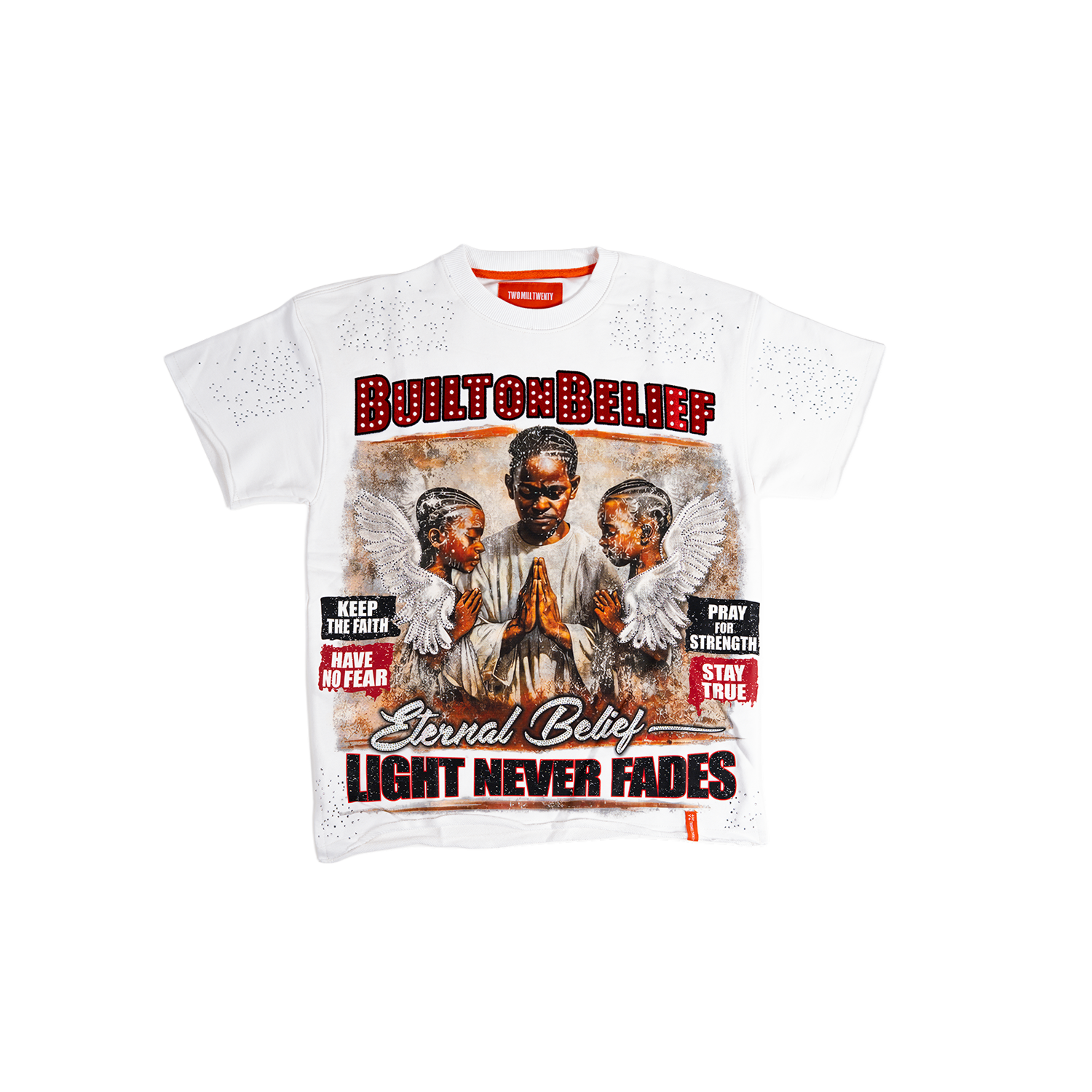Men's Built on Belief Crystal T-Shirt | White