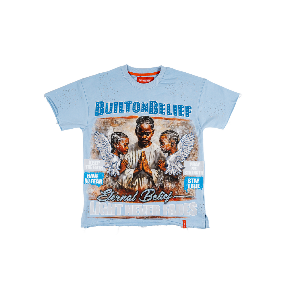 Men's Built on Belief Crystal T-Shirt | Light Blue