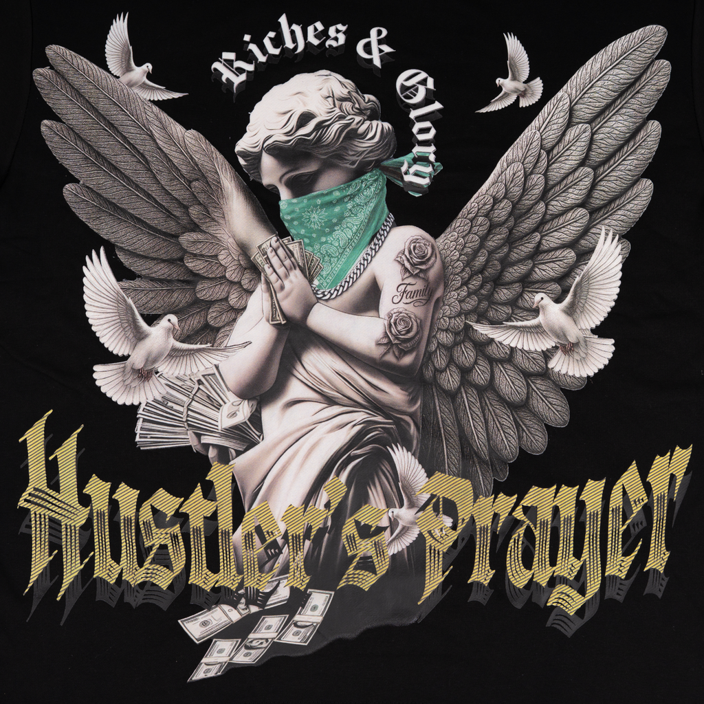 Hustler's Prayer Graphic Tee | Black
